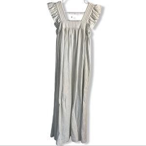 A New Day Dress Mint Green And White Stripes w/ Ruffles on Straps Maxi Size XS